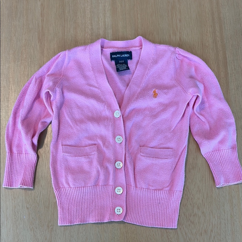 2T Ralph Lauren Soft Pink Knit Sweater Cardigan
